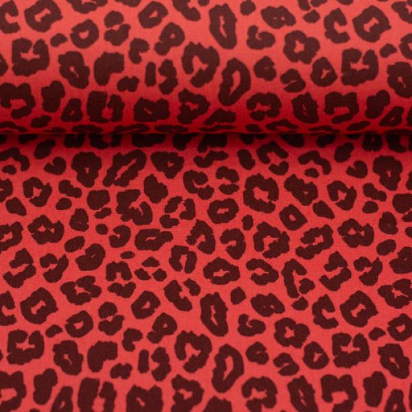 Baumwolle Leoni Animalprint  Koralle/Burgundy by Swafing